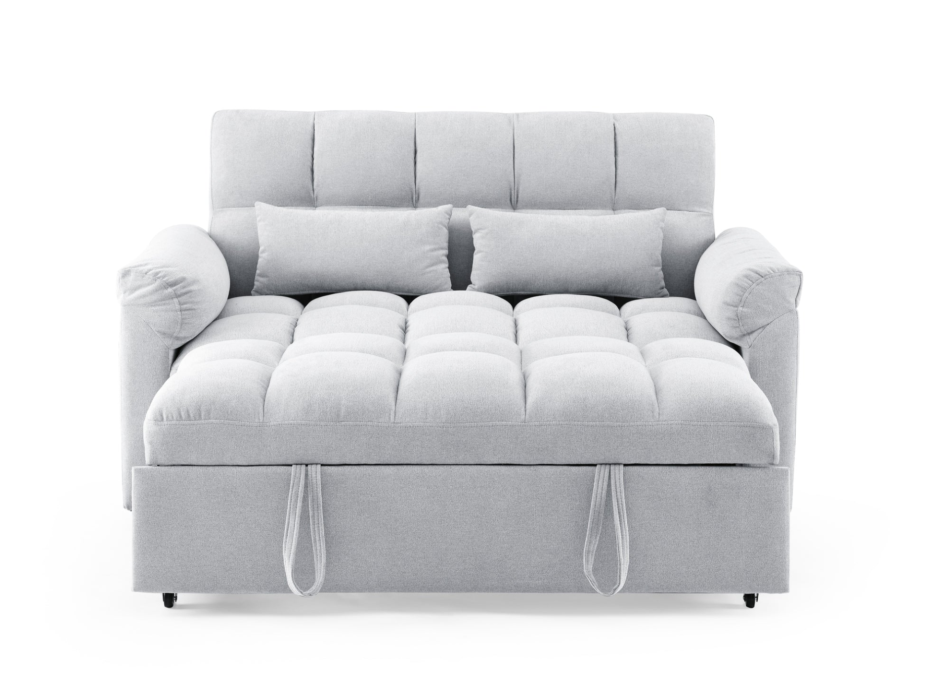 Light Grey Modern Luxury Loveseats Sofa Bed with Pull-out Bed