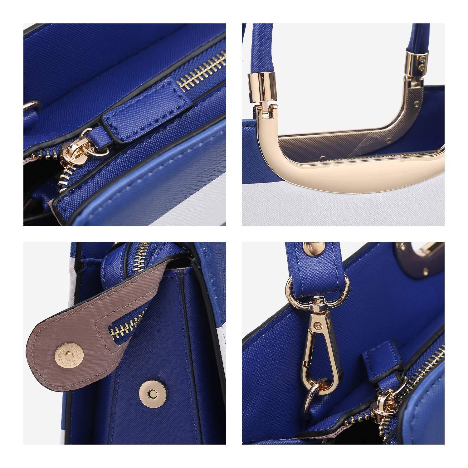 Saffiano Striped Briefcase Handbag