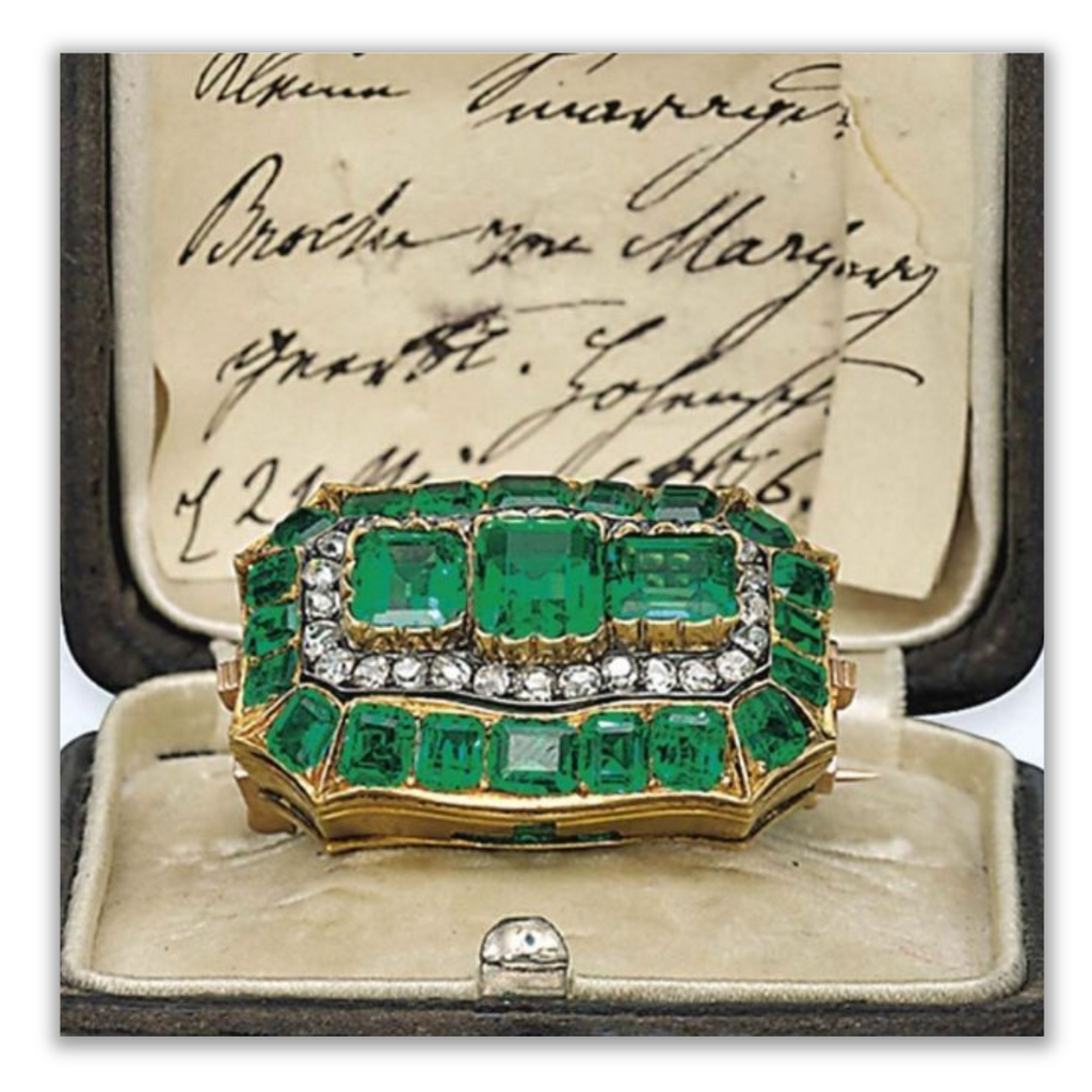 Emerald and Diamond Brooch , 1870 Royal Family of Savoy