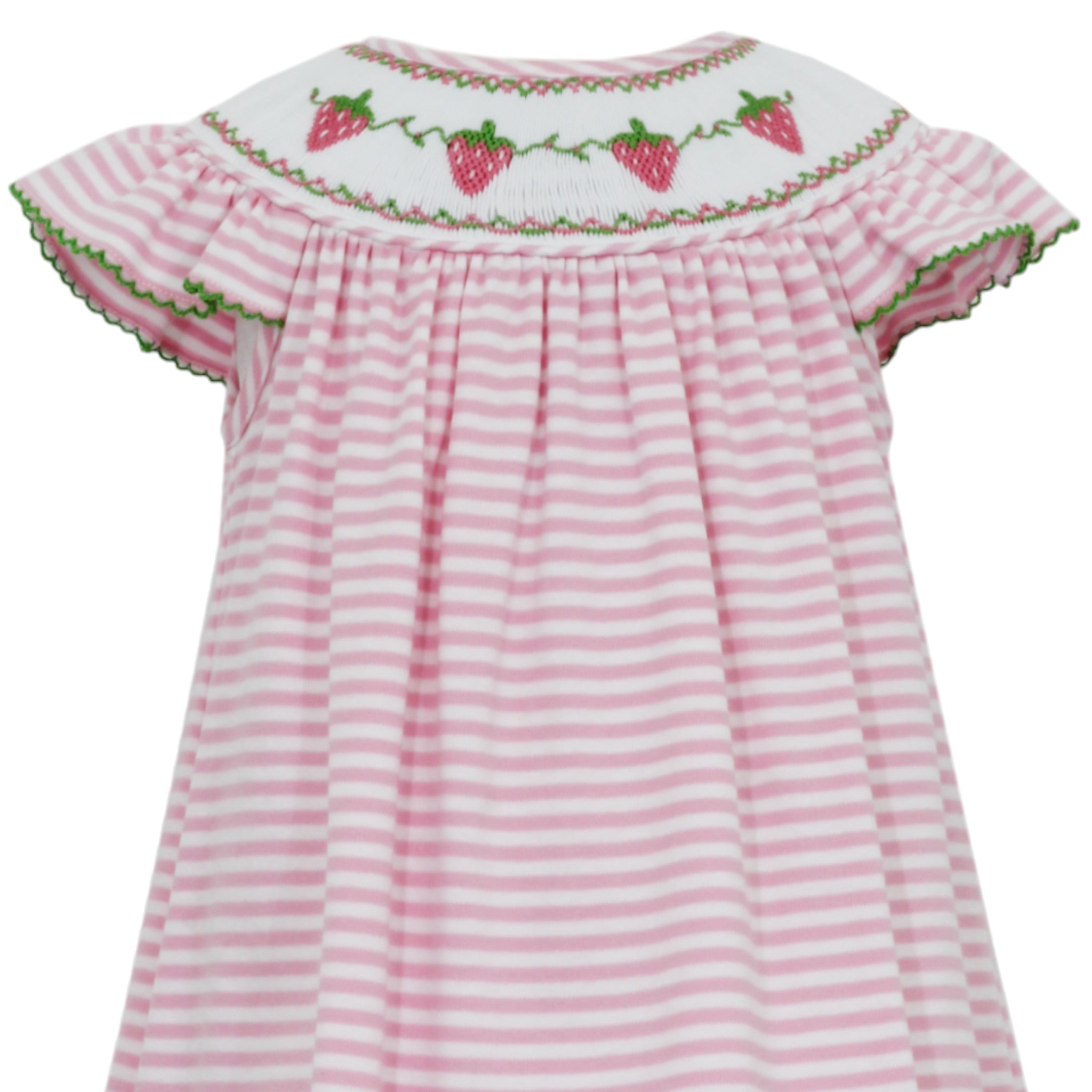Smocked Strawberry Pink Stripe Knit Dress