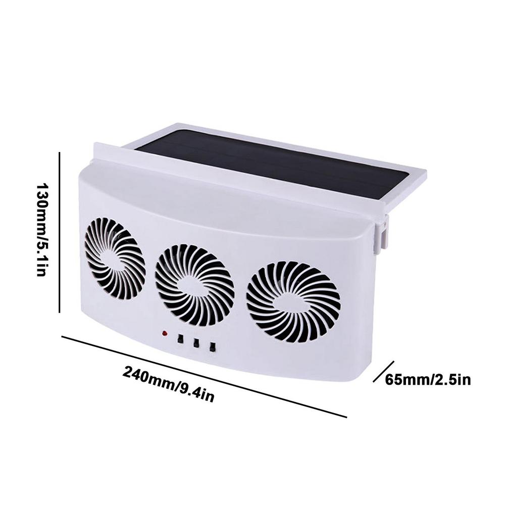 Solar Power Car Exhaust Fan Car Window 3-Head Car Exhaust Fan Air Vent Cooling Radiator Air Purifier Save Energy Car Cooling Fan