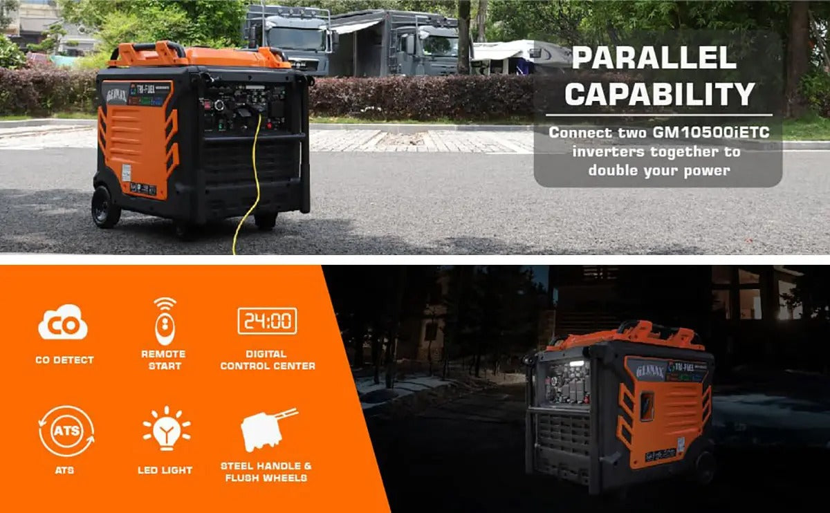 GM10500iETC Tri-Fuel Inverter Generator