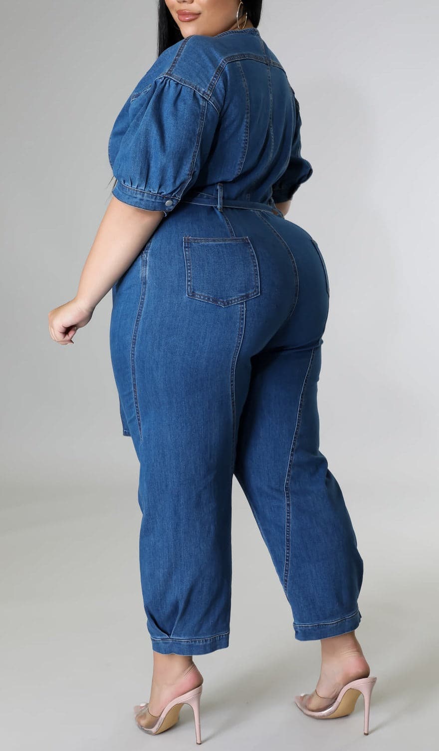 Sassy Denim Jumpsuit (Curvy)