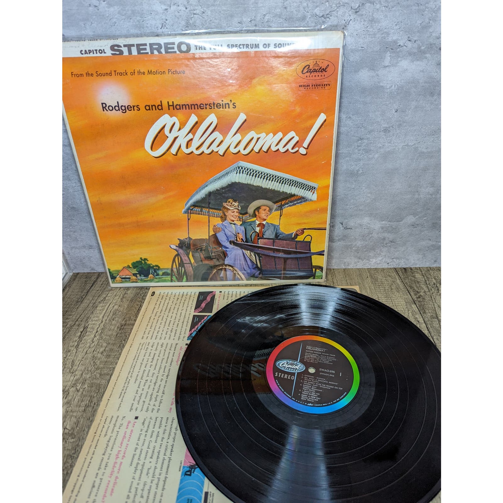 Vintage 1955 Oklahoma Soundtrack Rogers Hammerstein Record LP Capitol Records