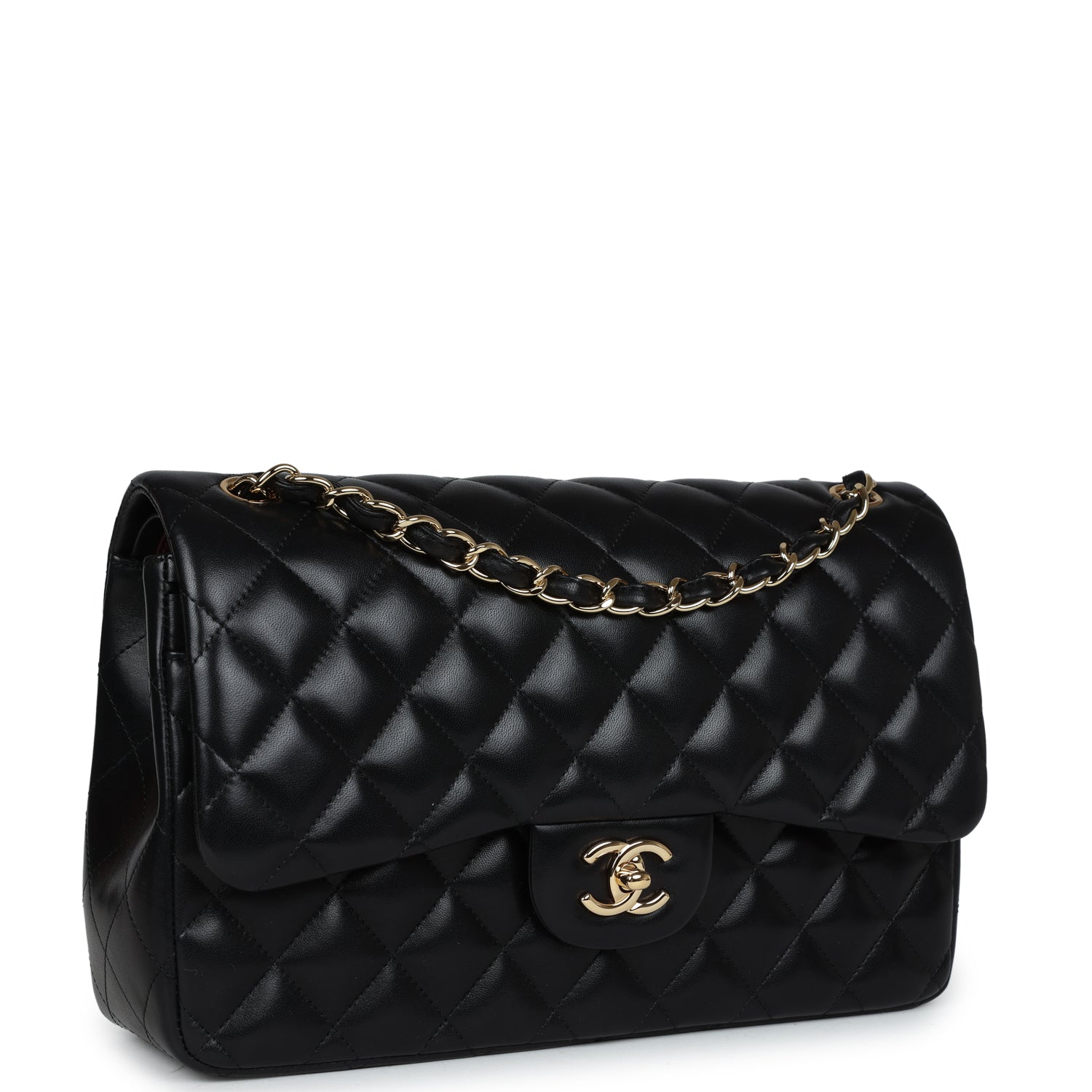 Chanel Jumbo Classic Double Flap Black Lambskin Gold Hardware