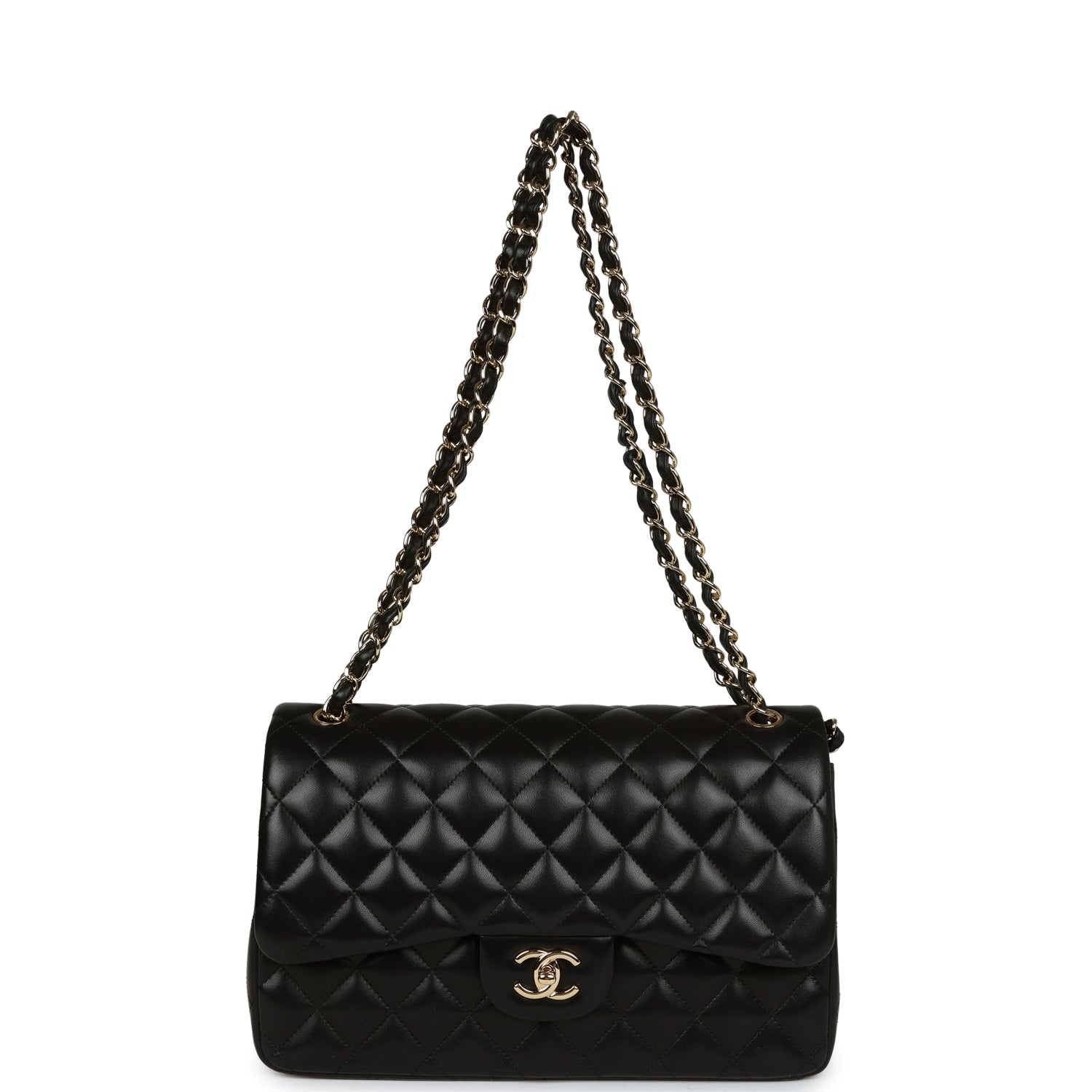 Chanel Jumbo Classic Double Flap Black Lambskin Gold Hardware