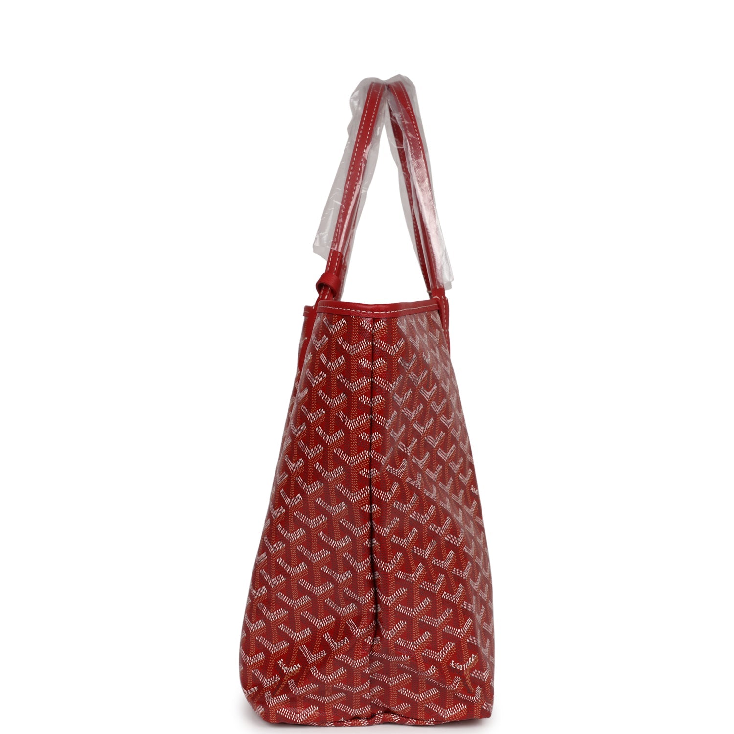 Goyard Goyardine Red St. Louis PM Tote Bag Palladium Hardware