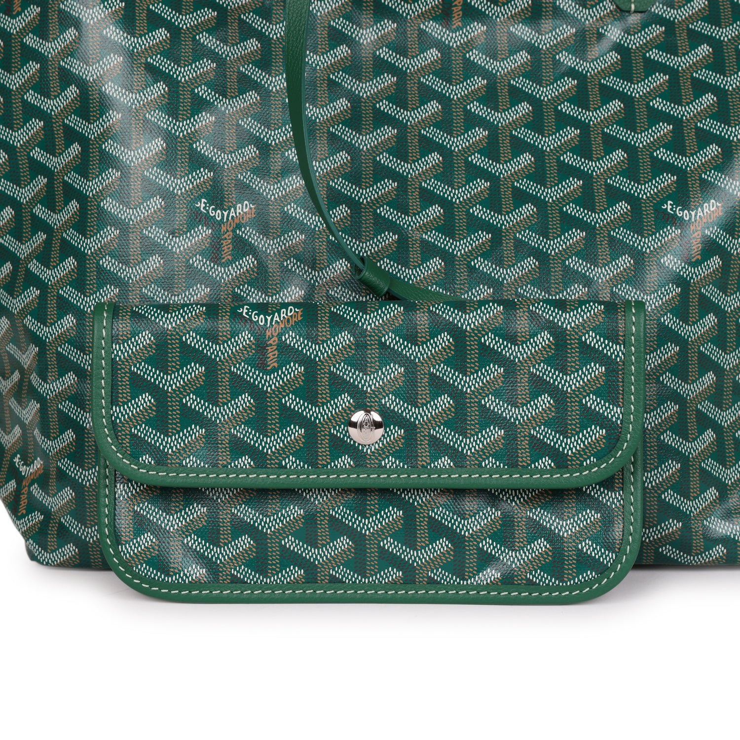 Goyard Goyardine Green St. Louis PM Tote Bag Palladium Hardware