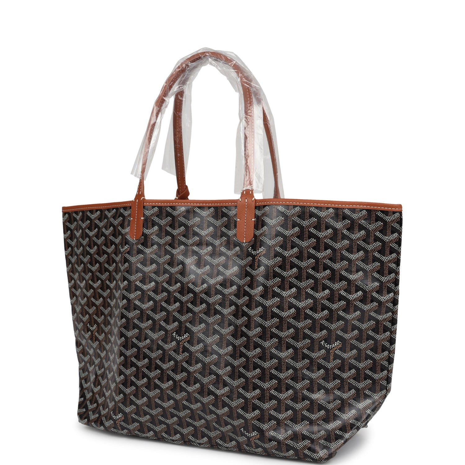 Goyard Goyardine Black and Brown St. Louis PM Tote Bag Palladium Hardware