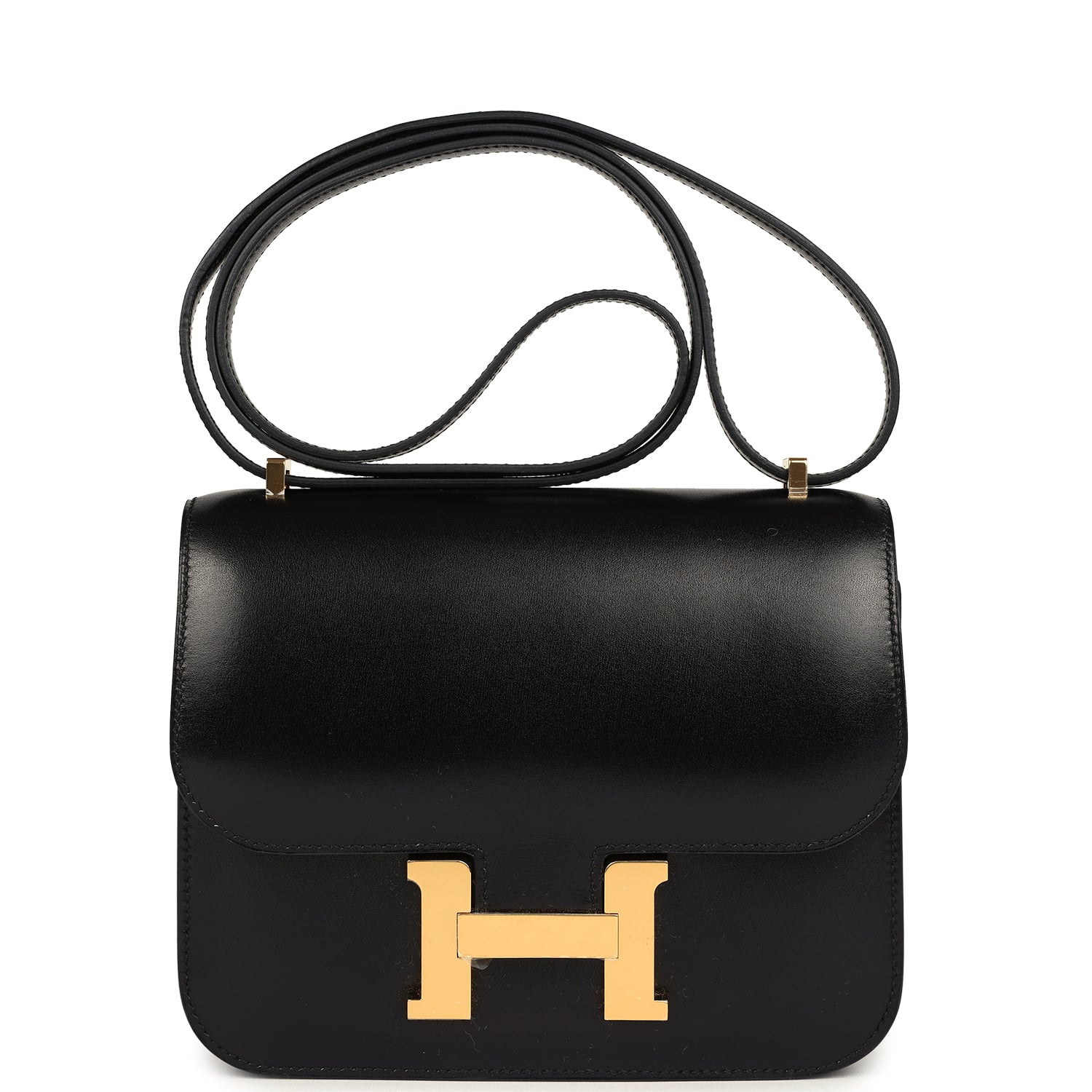 Hermes Constance 18 Black Box Gold Hardware