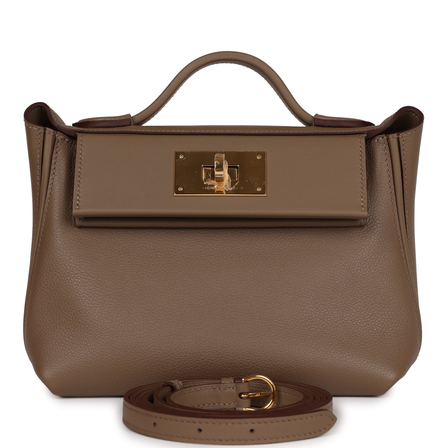 Hermes Mini 24/24 Etoupe Evercolor and Swift Gold Hardware