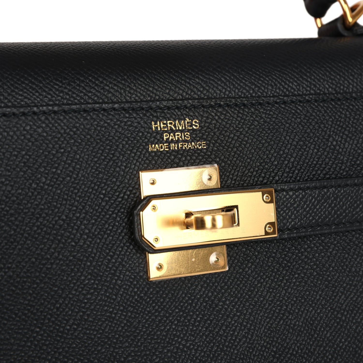 Hermes Kelly Sellier 35 Black Epsom Gold Hardware