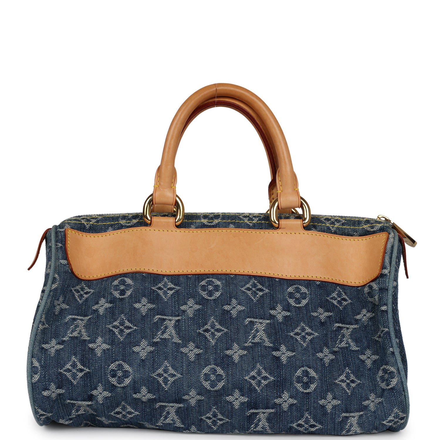 Vintage Louis Vuitton Neo Speedy Blue Denim Monogram Gold Hardware