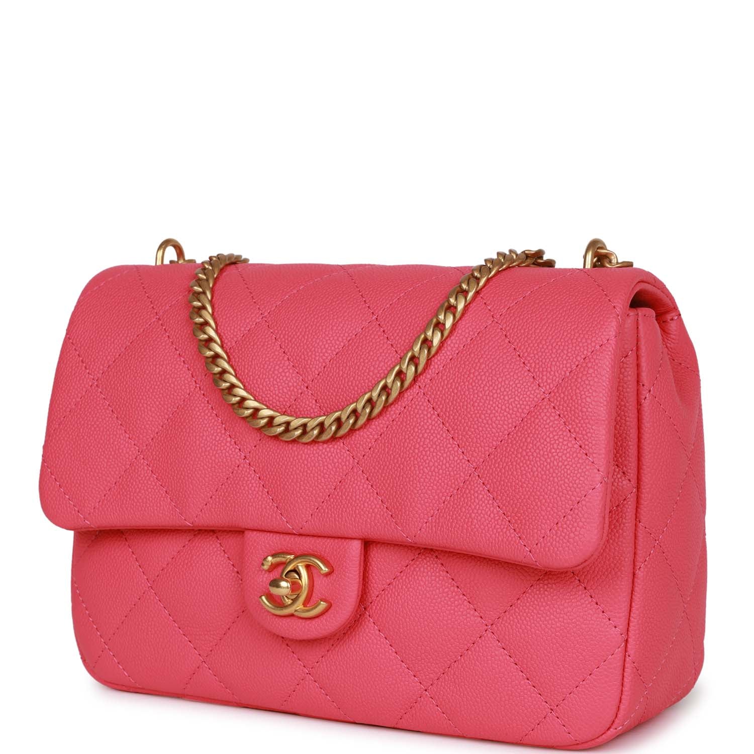 Chanel Medium Sweetheart Crush Flap Bag Pink Caviar Antique Gold Hardware