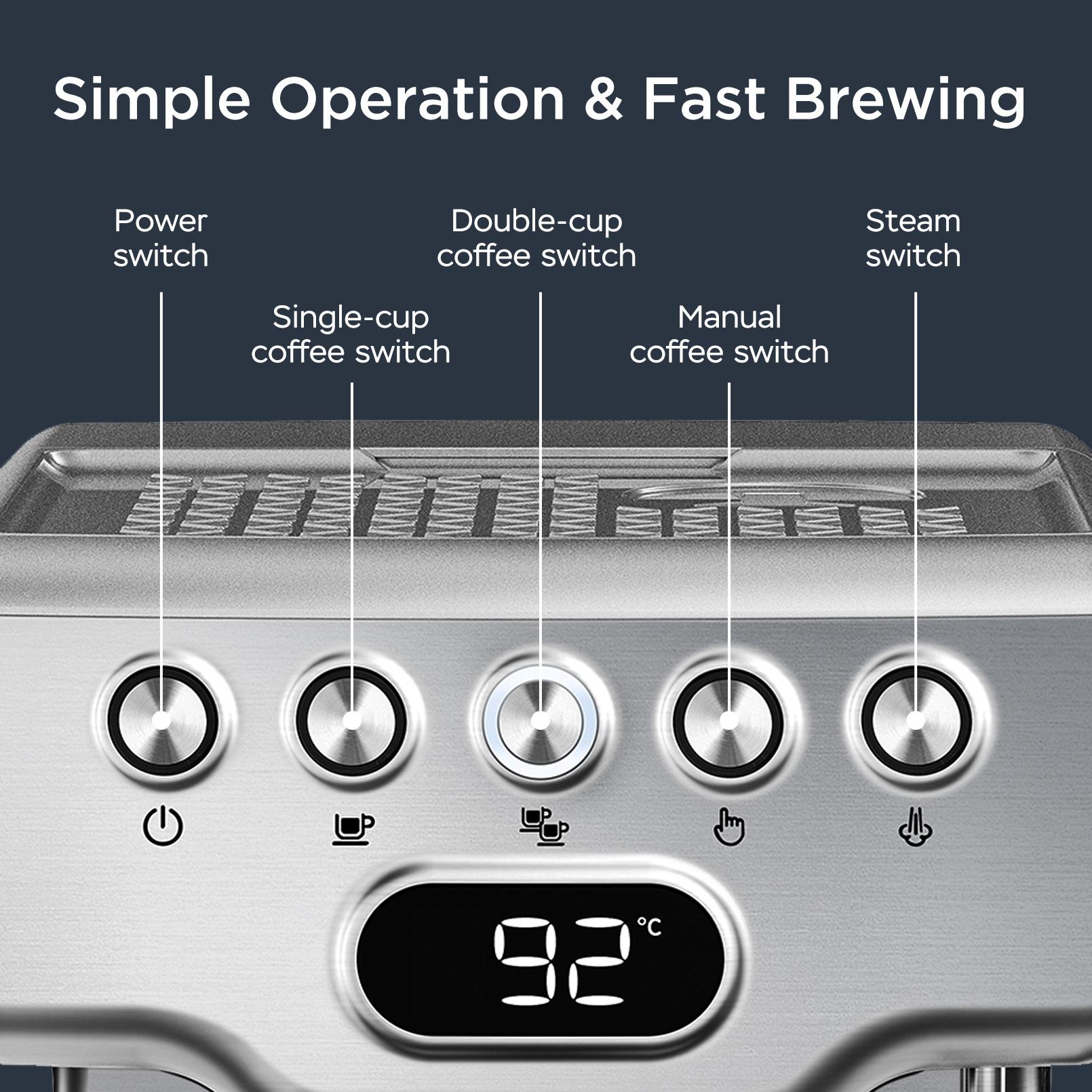 Geek Chef 20 bar espresso machine,  with milk frother