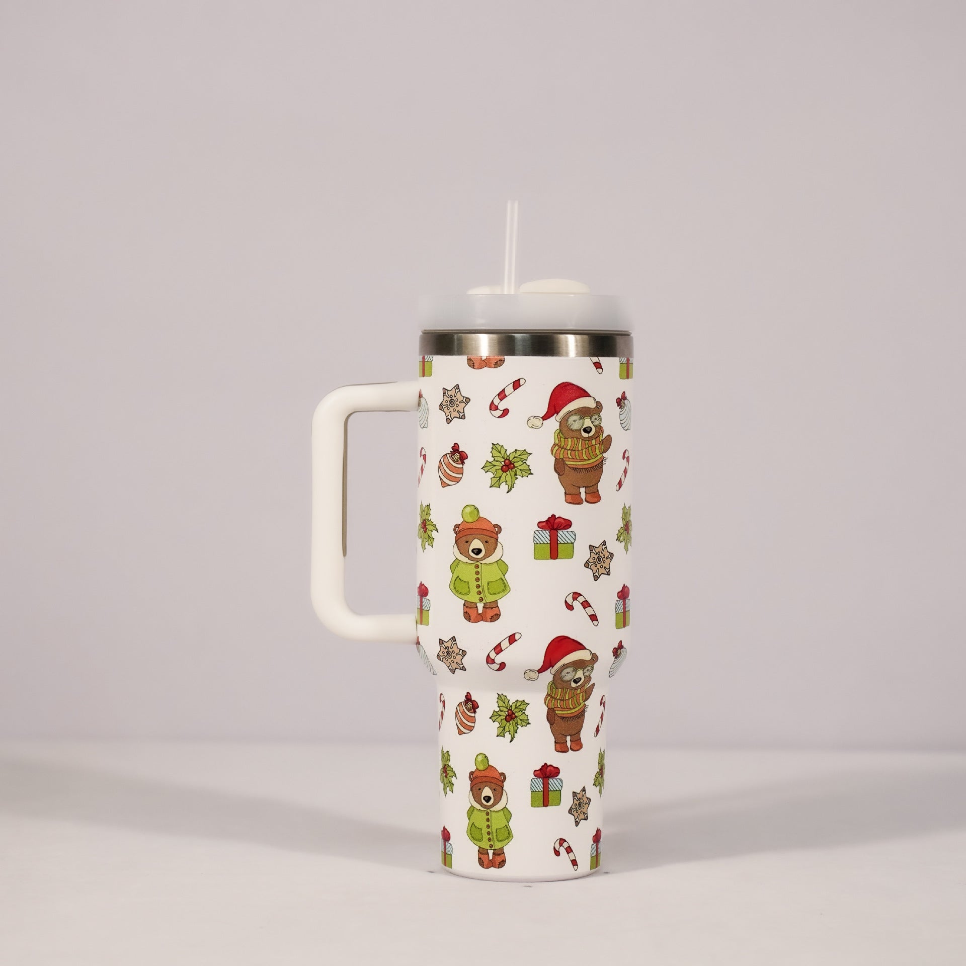 Christmas Pattern Stainless Steel Mug: Large Vacuum Tumbler