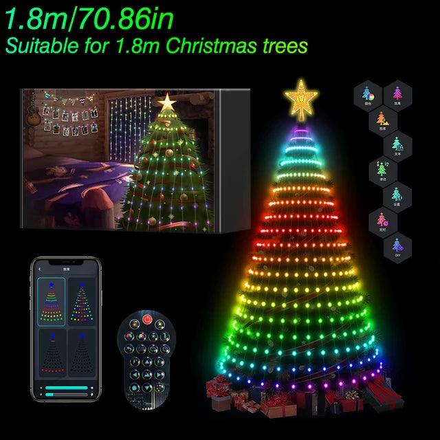 Smart RGB IC Christmas Tree Lights: Multicolor LED Star Strings