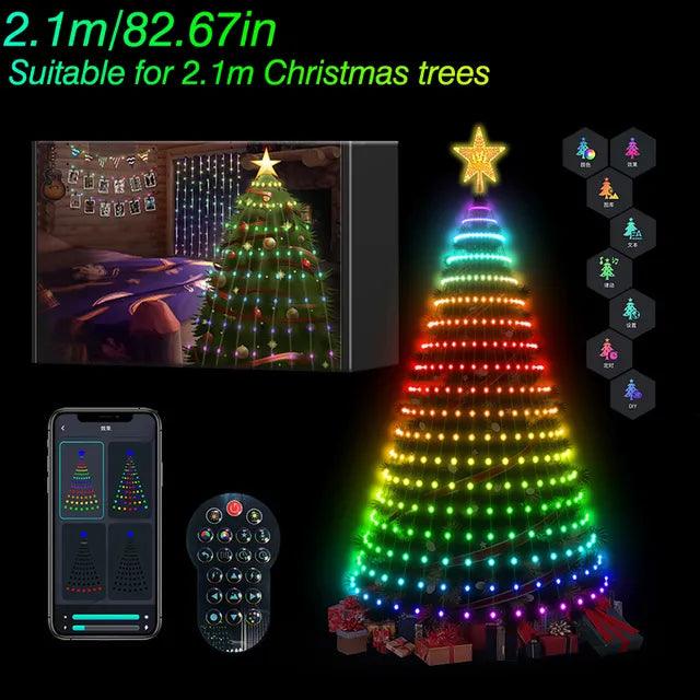 Smart RGB IC Christmas Tree Lights: Multicolor LED Star Strings