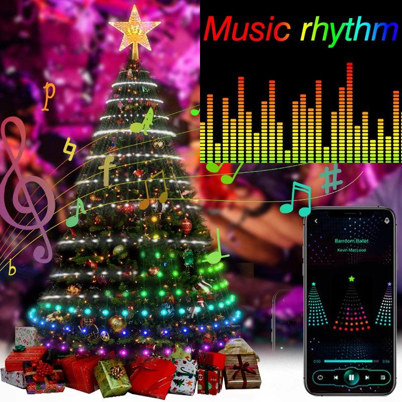 Smart RGB IC Christmas Tree Lights: Multicolor LED Star Strings