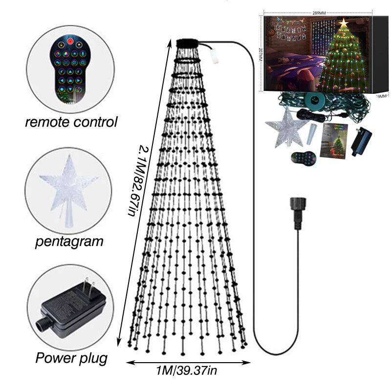 Smart RGB IC Christmas Tree Lights: Multicolor LED Star Strings