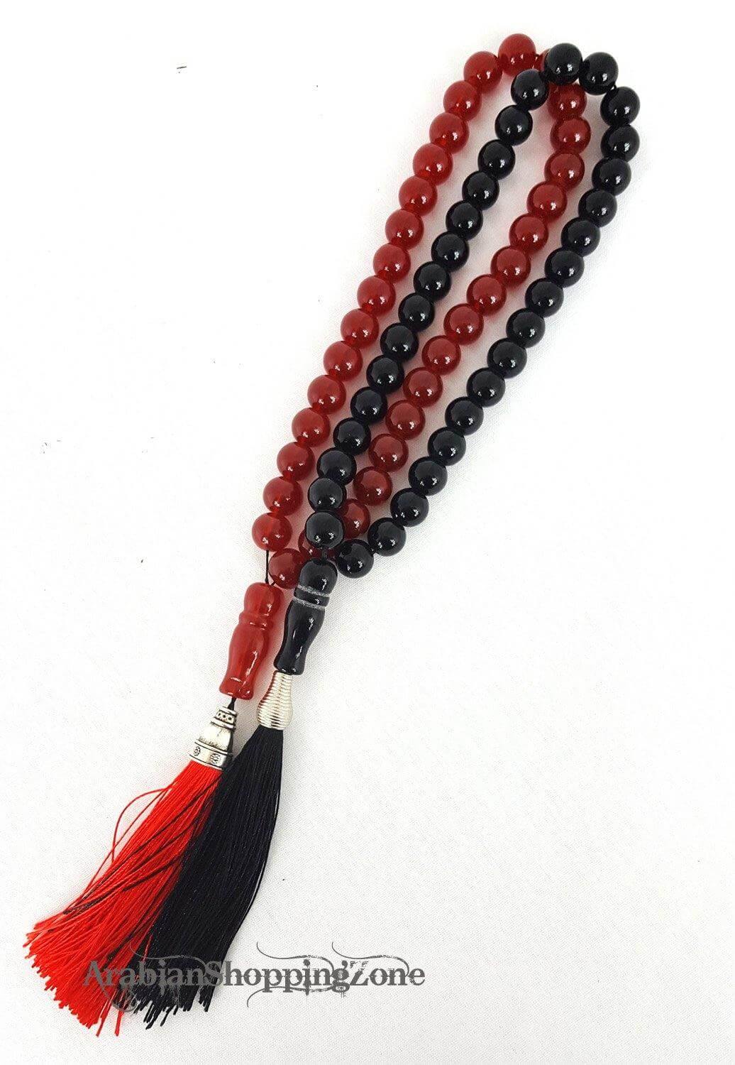 12mm Black/Red Gemstone Prayer Beads 33