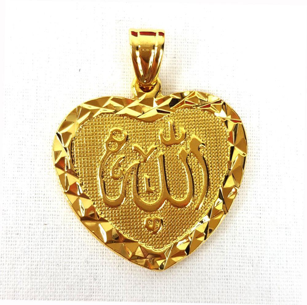 24k Gold Plated Islamic Pendant Copper Necklace