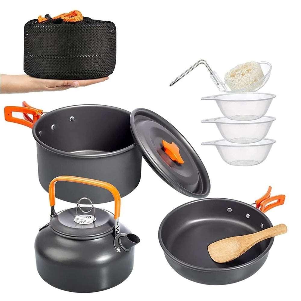 Camping Cookware Kit Outdoor Picnic BBQ Tableware Equipment
