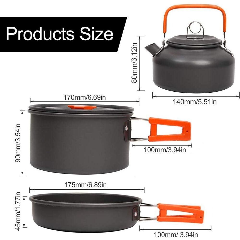 Camping Cookware Kit Outdoor Picnic BBQ Tableware Equipment