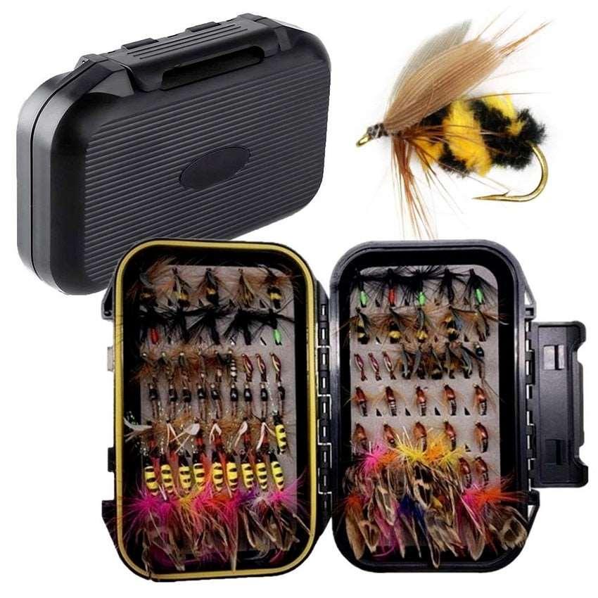 Trout Fly Fishing Flies options of 32Pcs-112Pcs Dry Wet Nymph Streamers kits