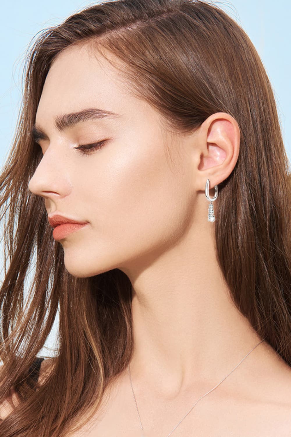KRE Prime Women 1.8 Carat Moissanite 925 Sterling Silver Drop Earrings