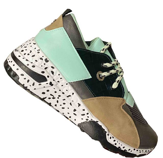 KRE Prime Ladies clint-16 beige speckled sneaker shoe