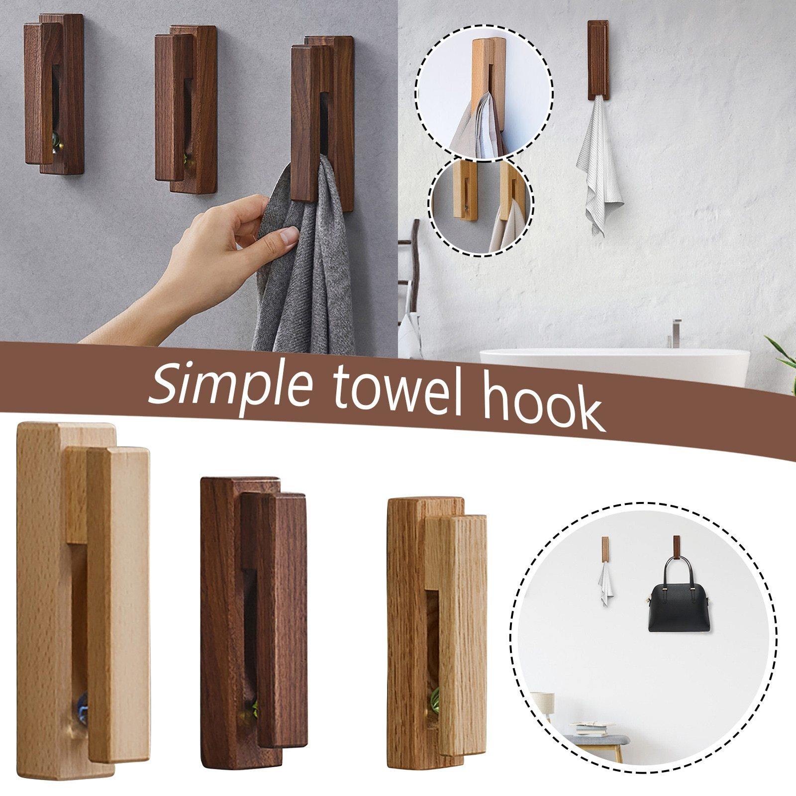 Rustic Wood Towel Clothes Hanger