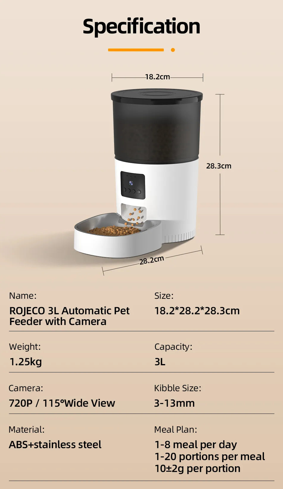Smart Pet Feeder with Camera and Voice Recorder