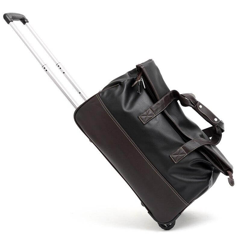 Rolling Leather Luggage Waterproof Suitcase