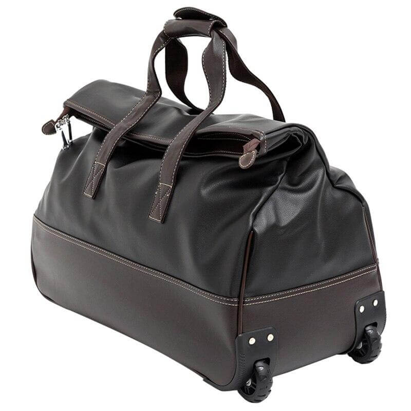 Rolling Leather Luggage Waterproof Suitcase