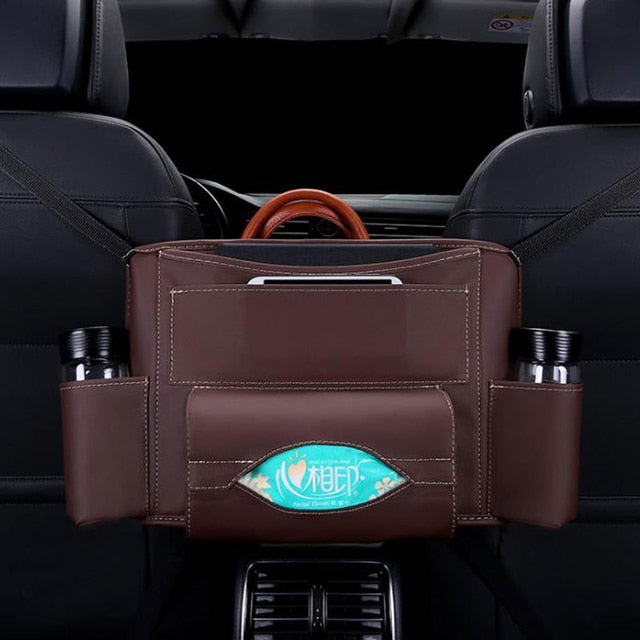 Leather Car Back Seat Organizer