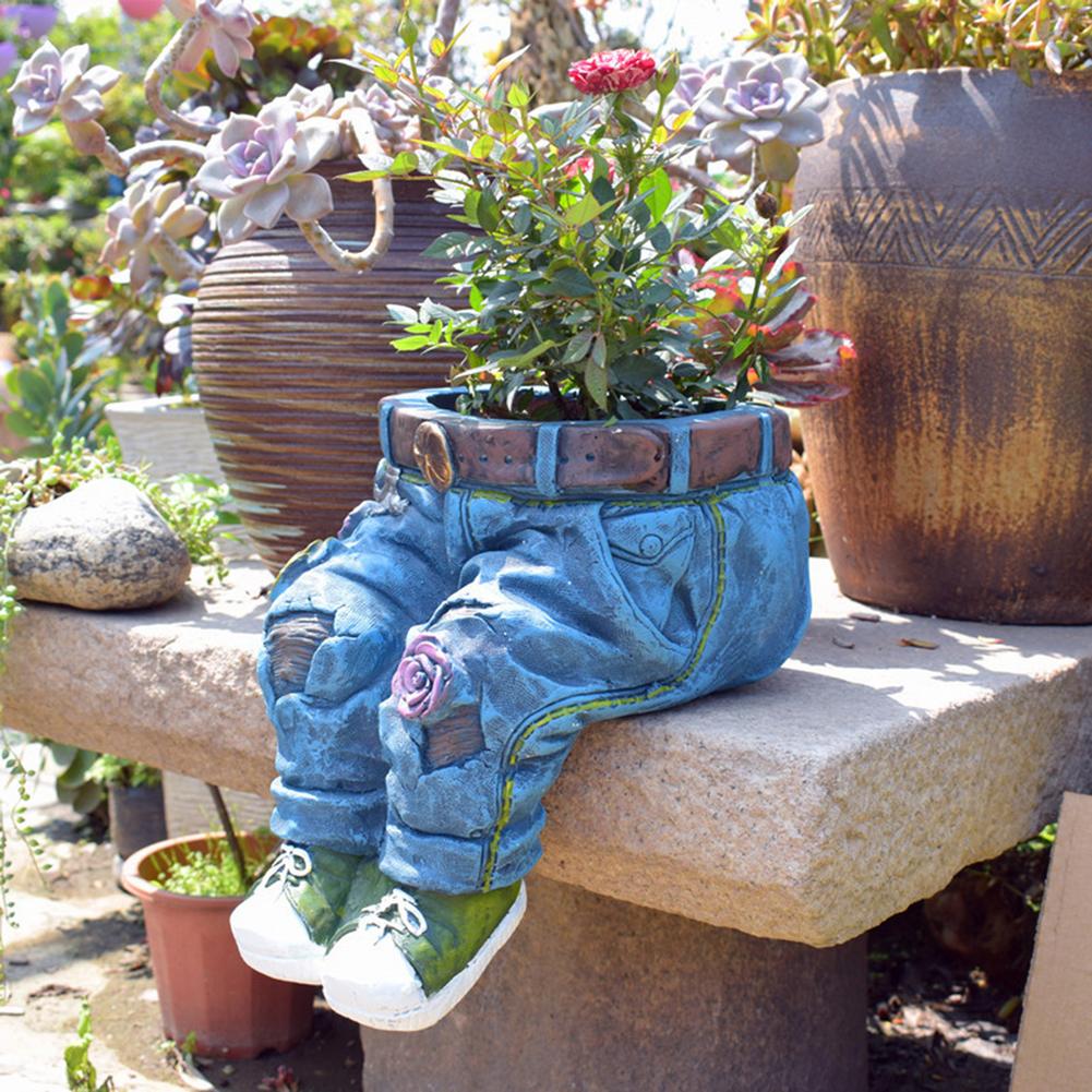 Garden Jean Pants Resin Flower Pot
