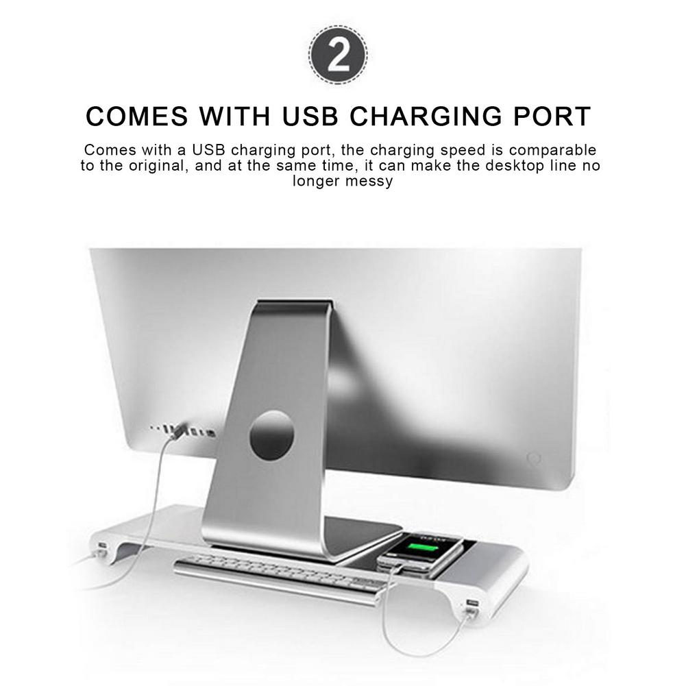Universal USB Phone Charging Monitor Riser Stand