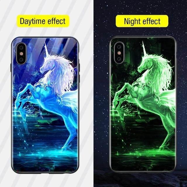 Iphone Luminous Cute Luxury Anti Scratch Glass Case