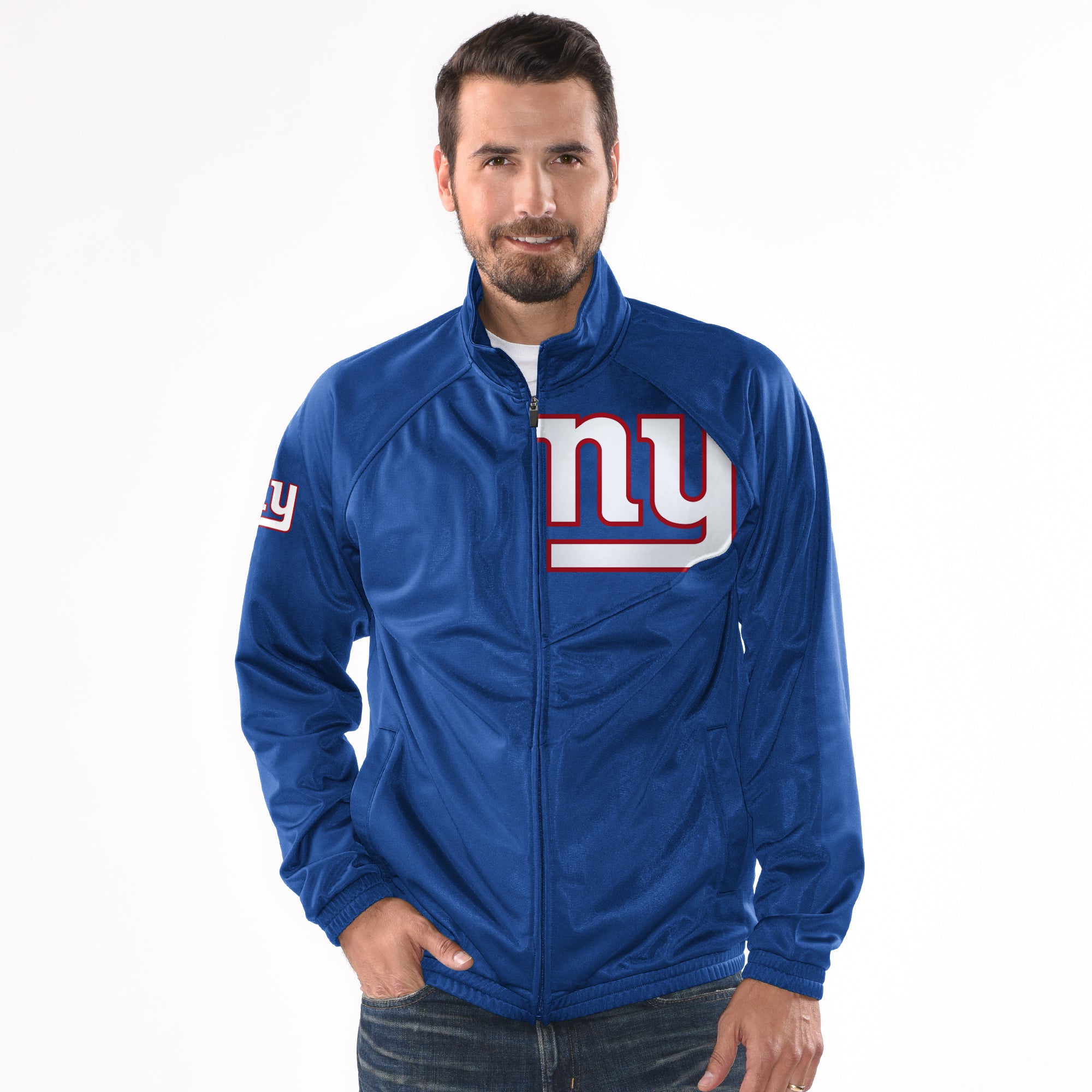New York Giants NFL Synergy Track Jacket By G-III - Royal Blue