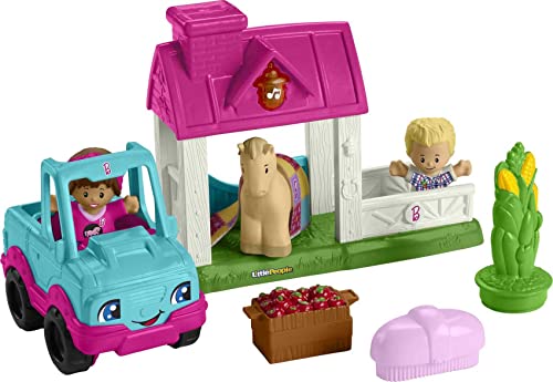 Fisher-Price Little People Barbie Toddler Toy Horse Stable Playset With Light Sounds & Figures For Ages 18+ Months