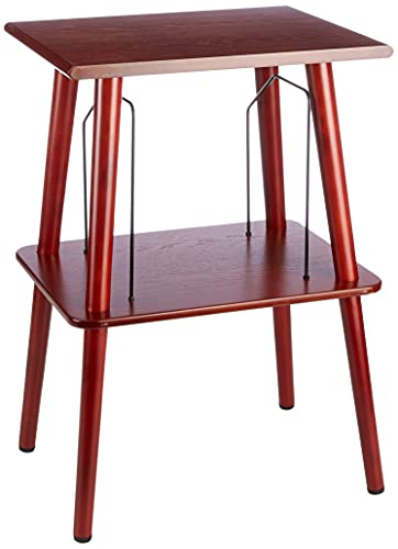 GPO Canterbury Retro Polished Wooden Table Stand with Vinyl Record Storage (Holds 60-70 Albums)