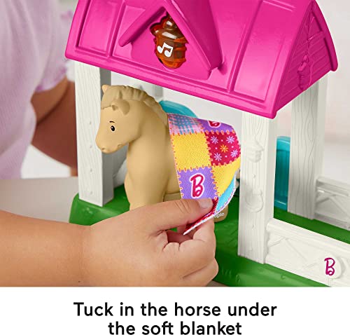 Fisher-Price Little People Barbie Toddler Toy Horse Stable Playset With Light Sounds & Figures For Ages 18+ Months