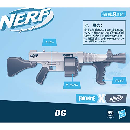 NERF Fortnite DG Dart Blaster, 15-Dart Rotating Drum, Pump Action, 15 Darts, Inspired Fortnite Video Game