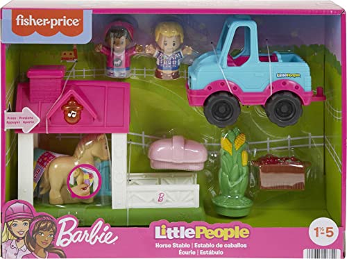 Fisher-Price Little People Barbie Toddler Toy Horse Stable Playset With Light Sounds & Figures For Ages 18+ Months