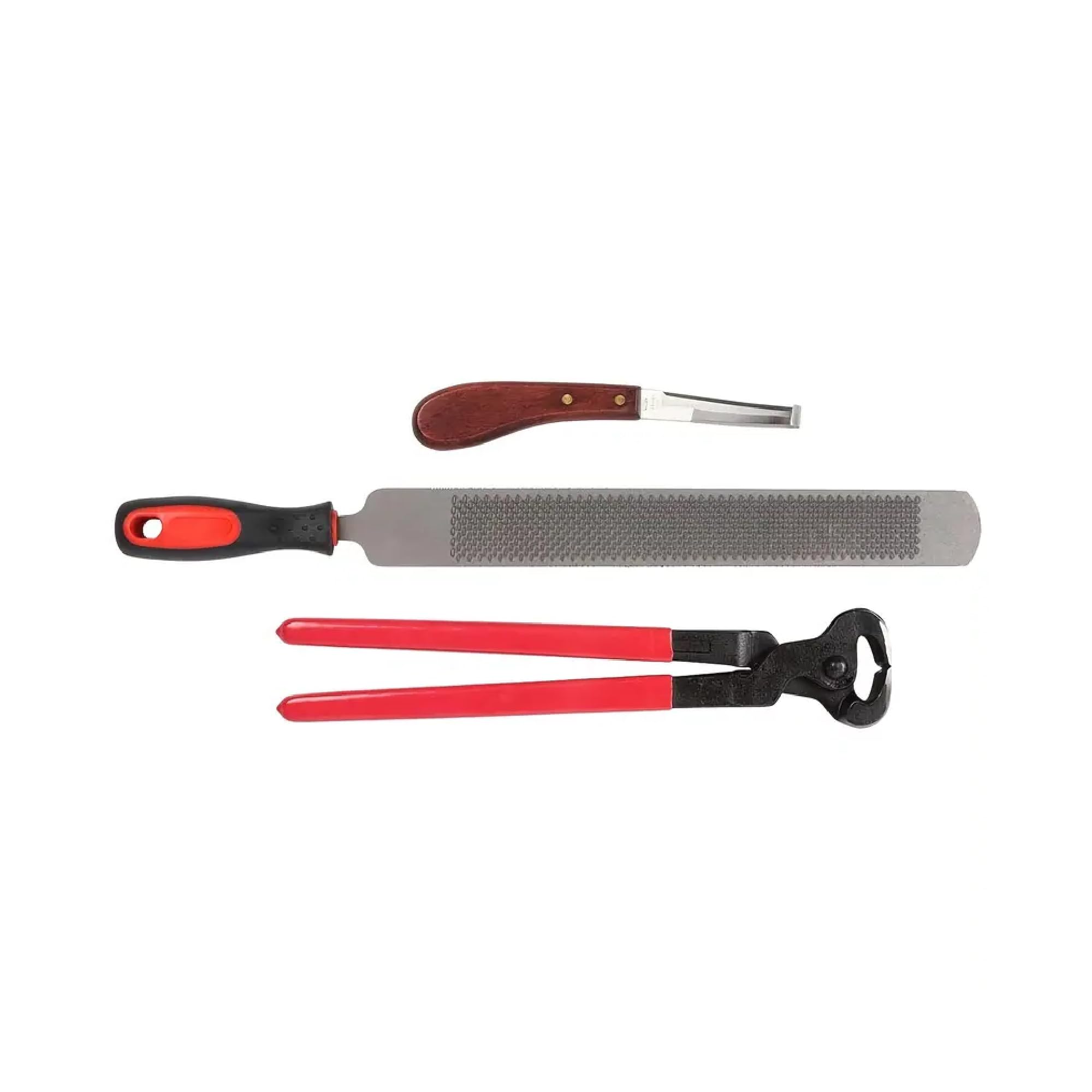 SEDLAV Horse Farrier Hoof Trim Tool Kit Metal, Ergonomically Designed Handle, Suitable for Manicuring & Cleaning Horseshoes - Includes Horseshoe File, Hoof Cutter & Knife