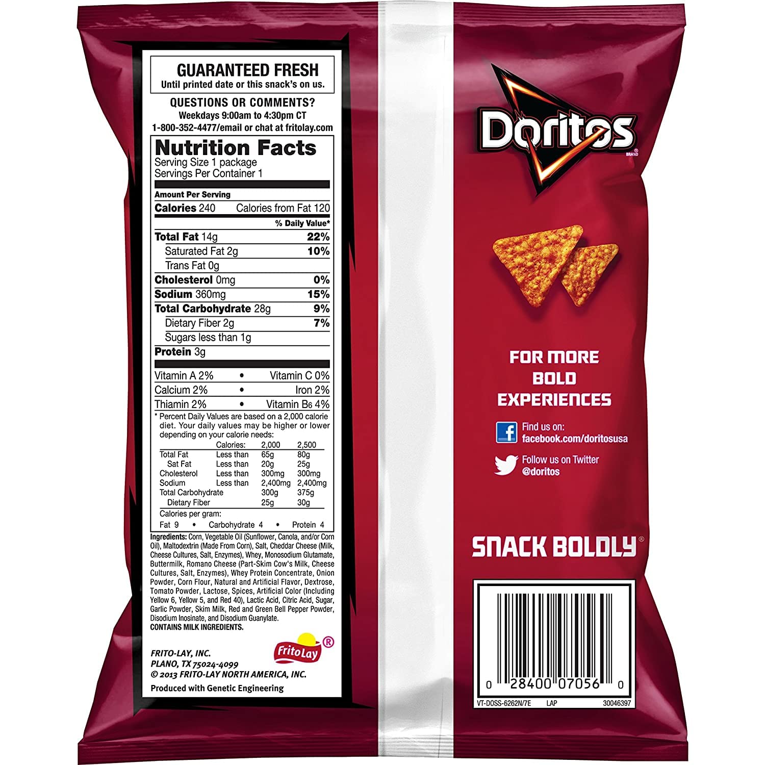 Doritos Flavored Tortilla Chips, Nacho Cheese, 1.75 Ounce (Pack of 64)