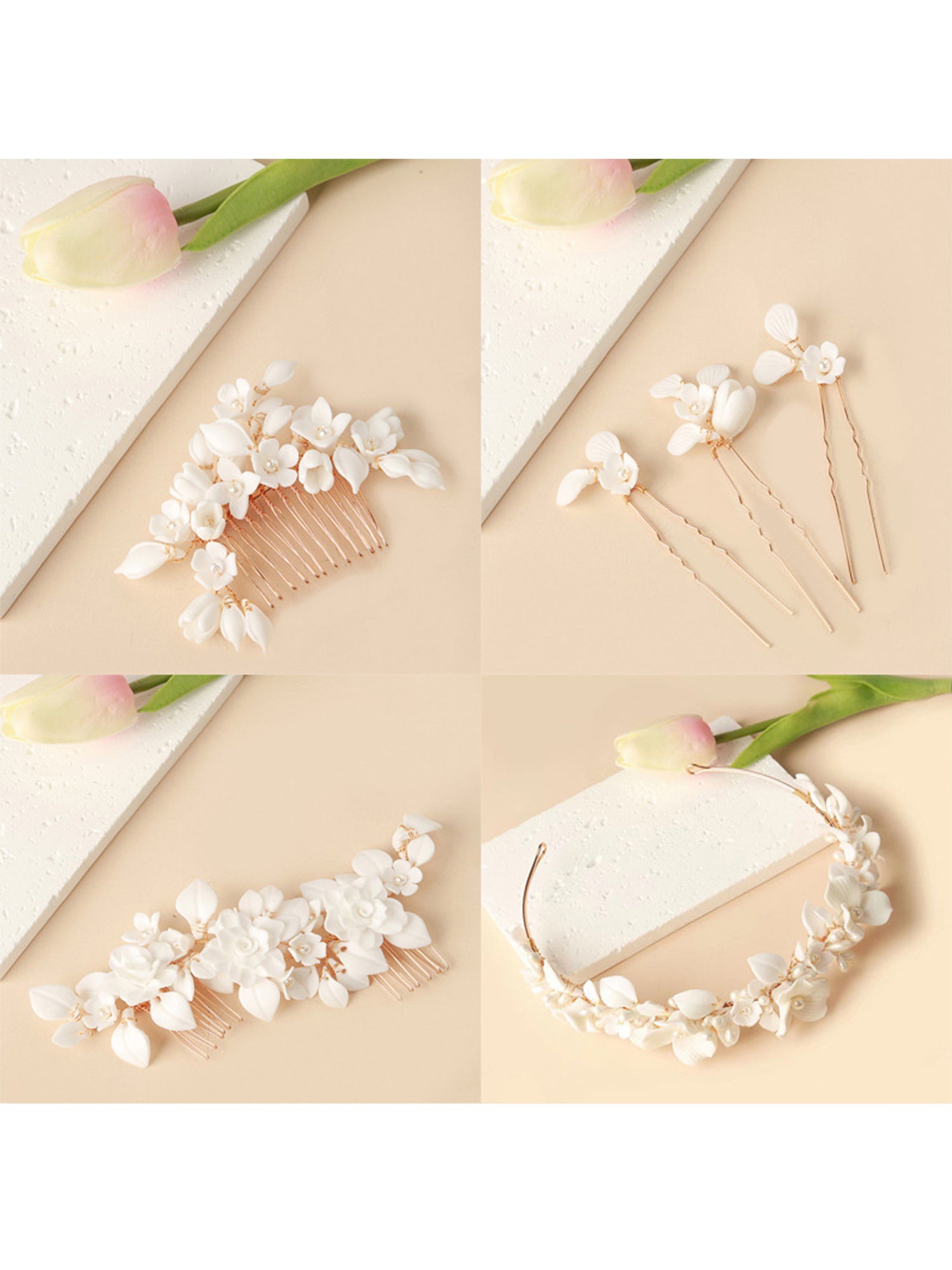 Bridal Leaf Ear Clips