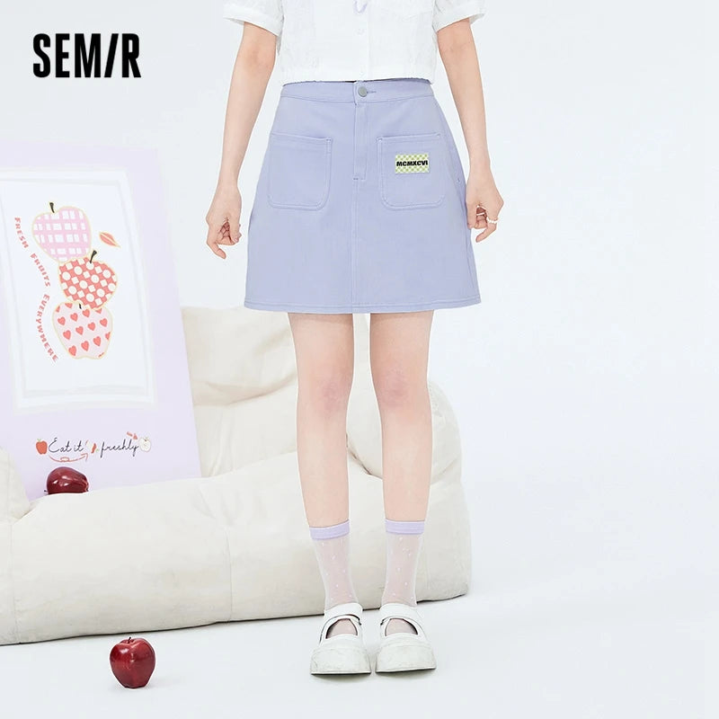 Semir Skirt Women Cover The Crotch To Show Thin A-Line Skirt Sweet And Cool 2022 Summer New Small Short Skirt Fashion