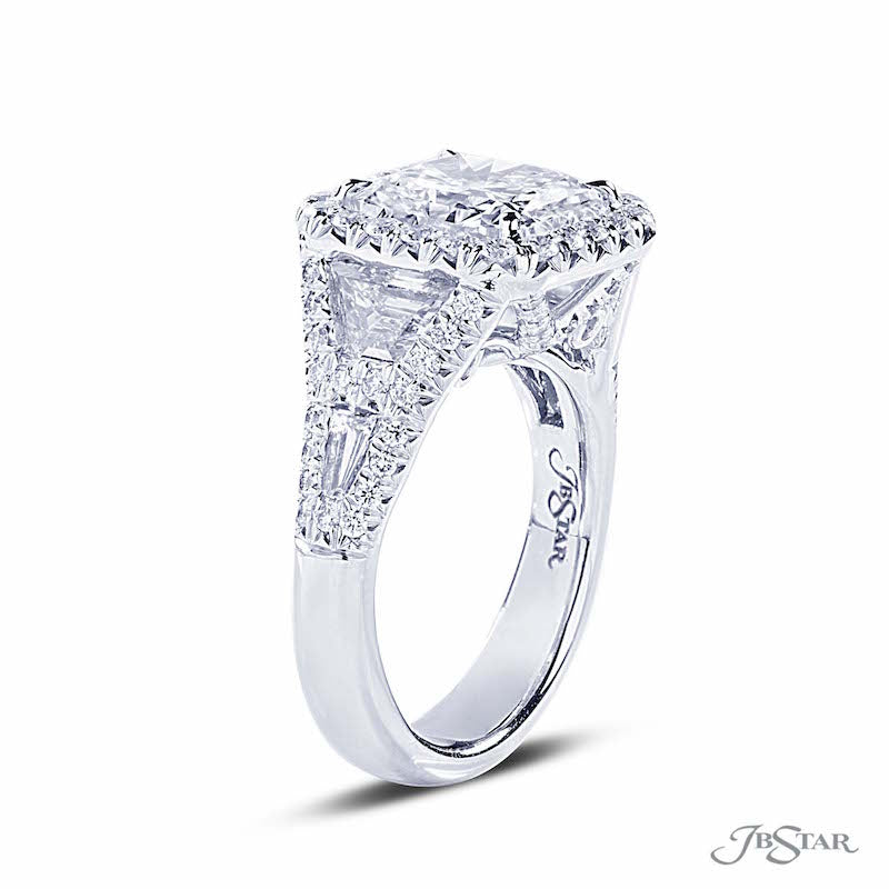 JB Star Platinum Halo Engagement Ring - 7140-032